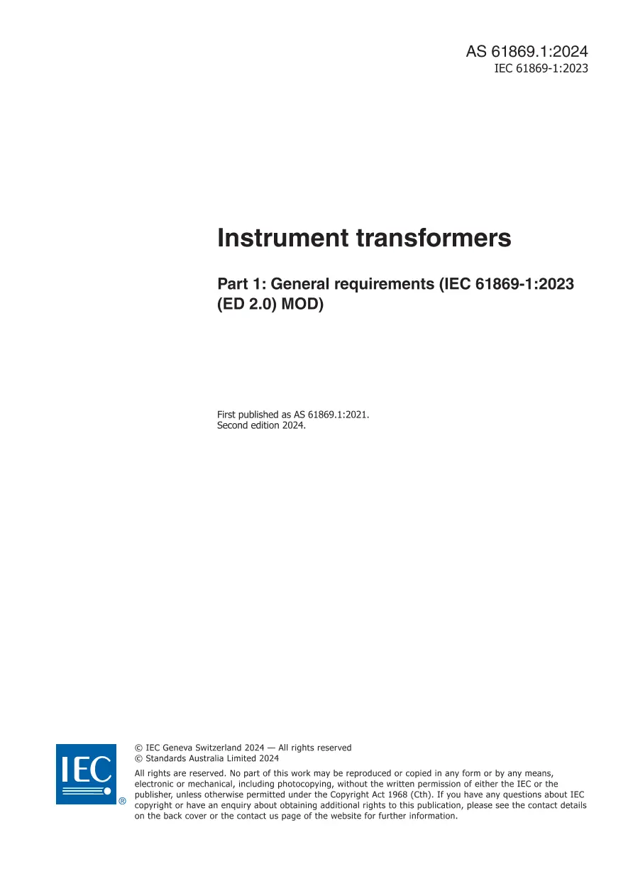 AS 61869.1:2024 AS 61869.1:2024 pdf