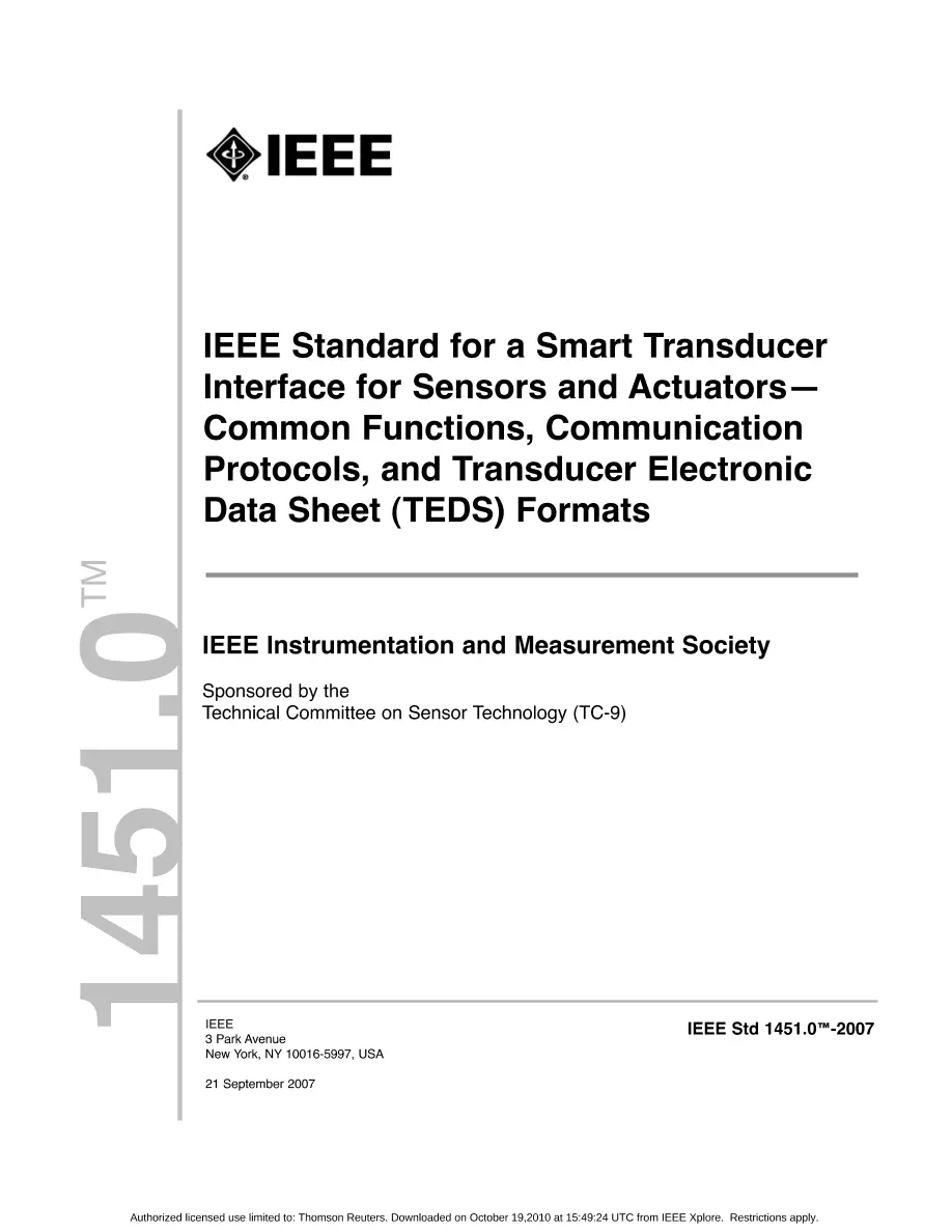 IEEE 1451.0-2007 IEEE 1451.0-2007 pdf