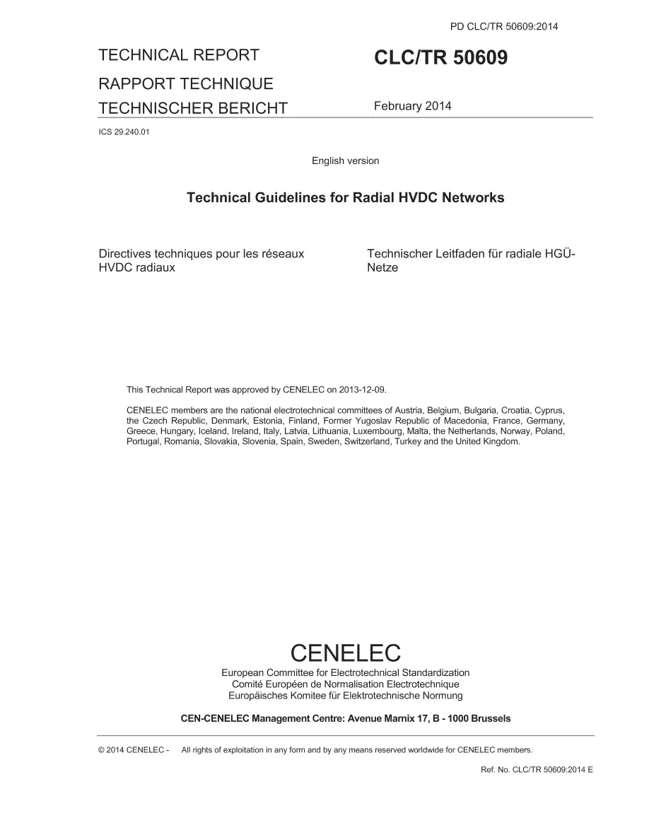BS PD CLC/TR 50609:2014 pdf