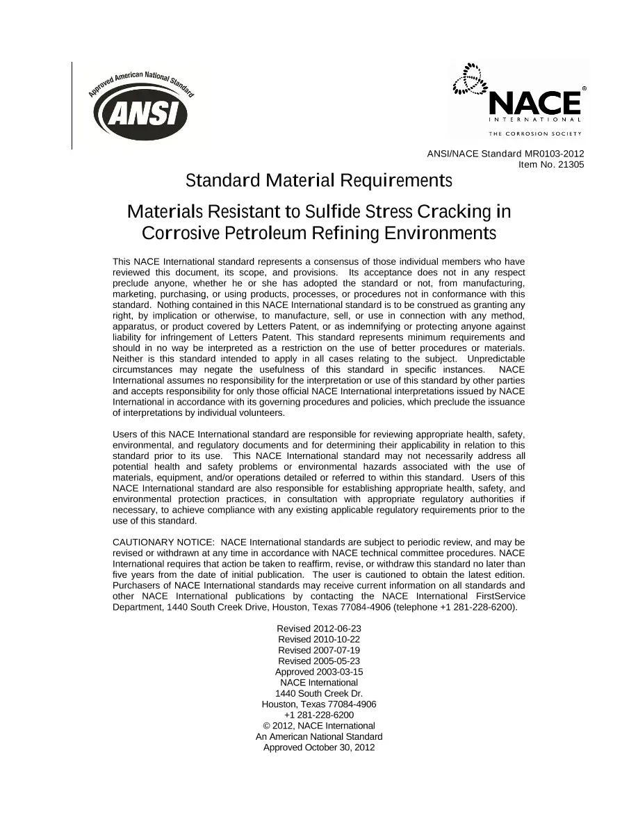 NACE MR0103-2012 NACE MR0103-2012 pdf