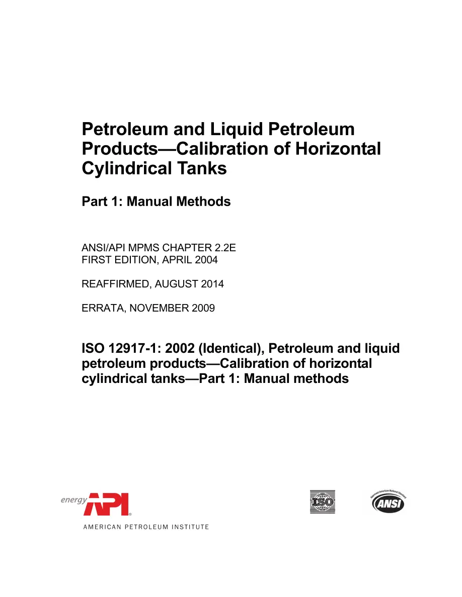 API MPMS Chapter 2.2E (R2014) API MPMS Chapter 2.2E (R2014) pdf