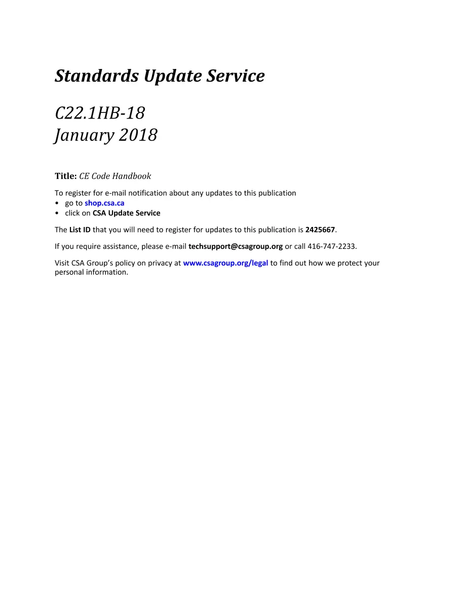 CSA C22.1HB-18 CSA C22.1HB-18 pdf