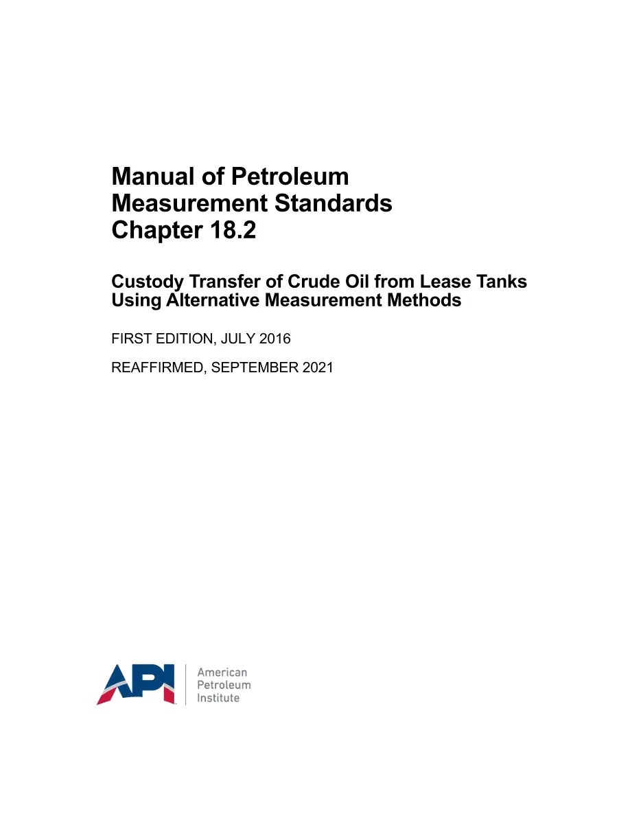API MPMS Chapter 18.2 (R2021) API MPMS Chapter 18.2 (R2021) pdf