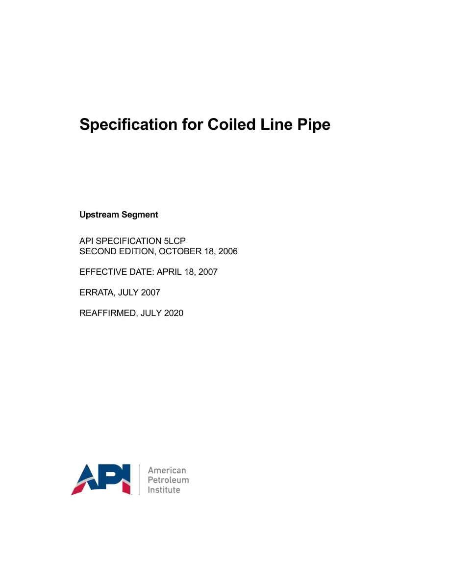 API Spec 5LCP (R2020) API Spec 5LCP (R2020) pdf