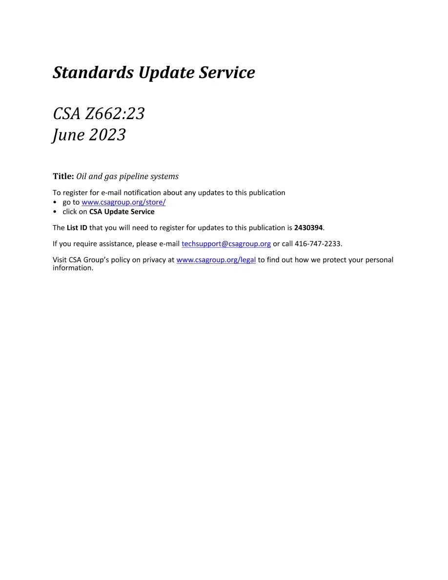 CSA Z662:23 CSA Z662:23 pdf
