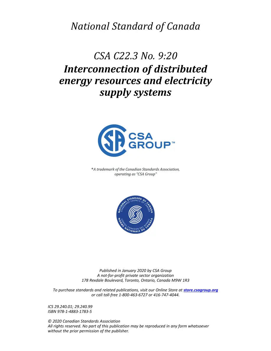 CSA C22.3 NO. 9:20 CSA C22.3 NO. 9:20 pdf