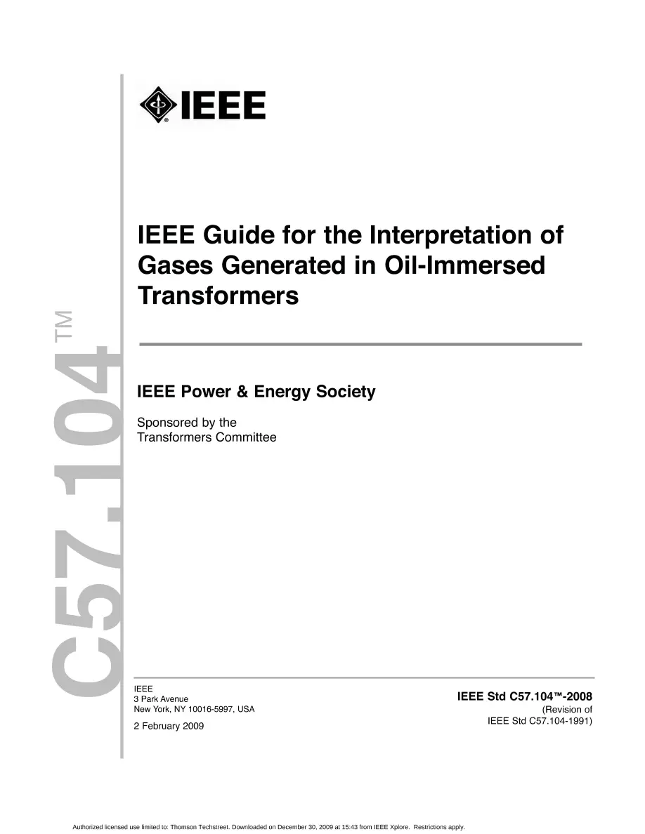 IEEE C57.104-2008 IEEE C57.104-2008 pdf