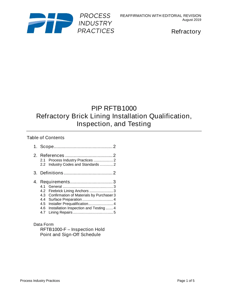 PIP RFTB1000 PIP RFTB1000 pdf