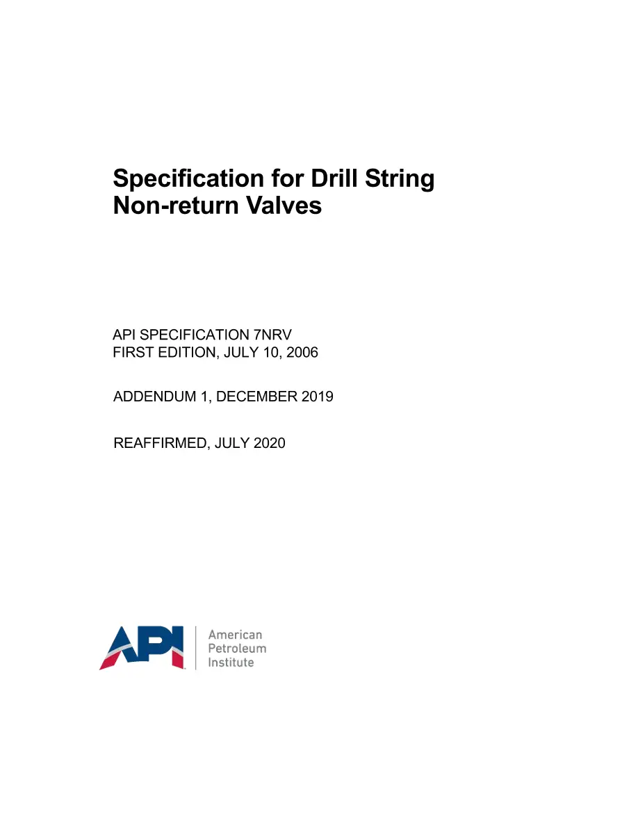 API Spec 7NRV (R2020) API Spec 7NRV (R2020) pdf