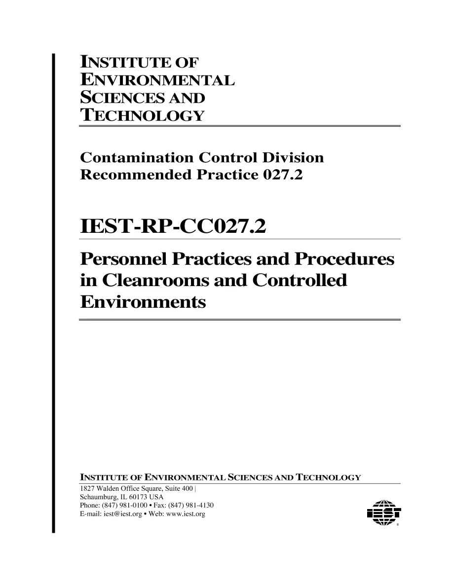 IEST RP-CC027.2 IEST RP-CC027.2 pdf