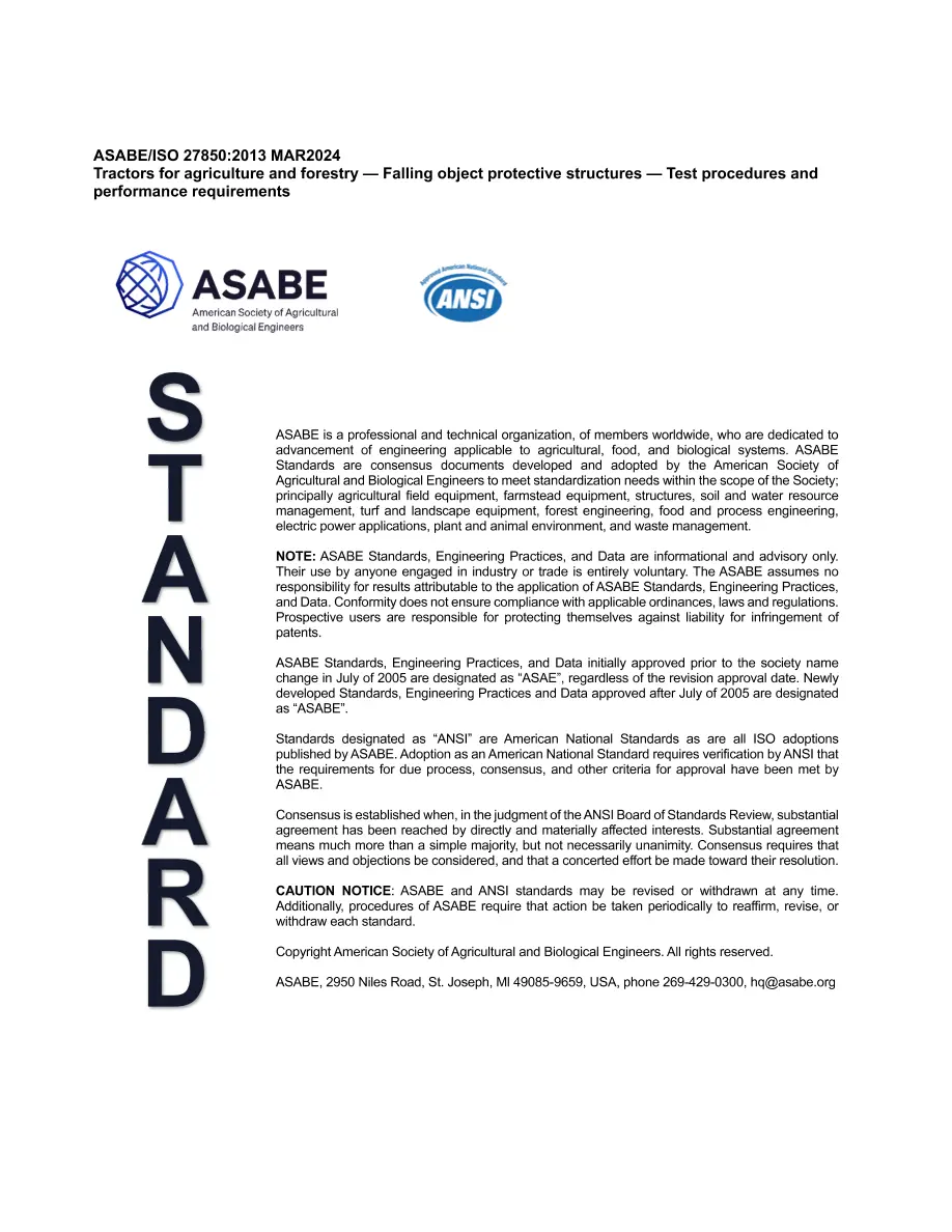 ASAE/ASABE ISO 27850:2013 MAR2024 pdf
