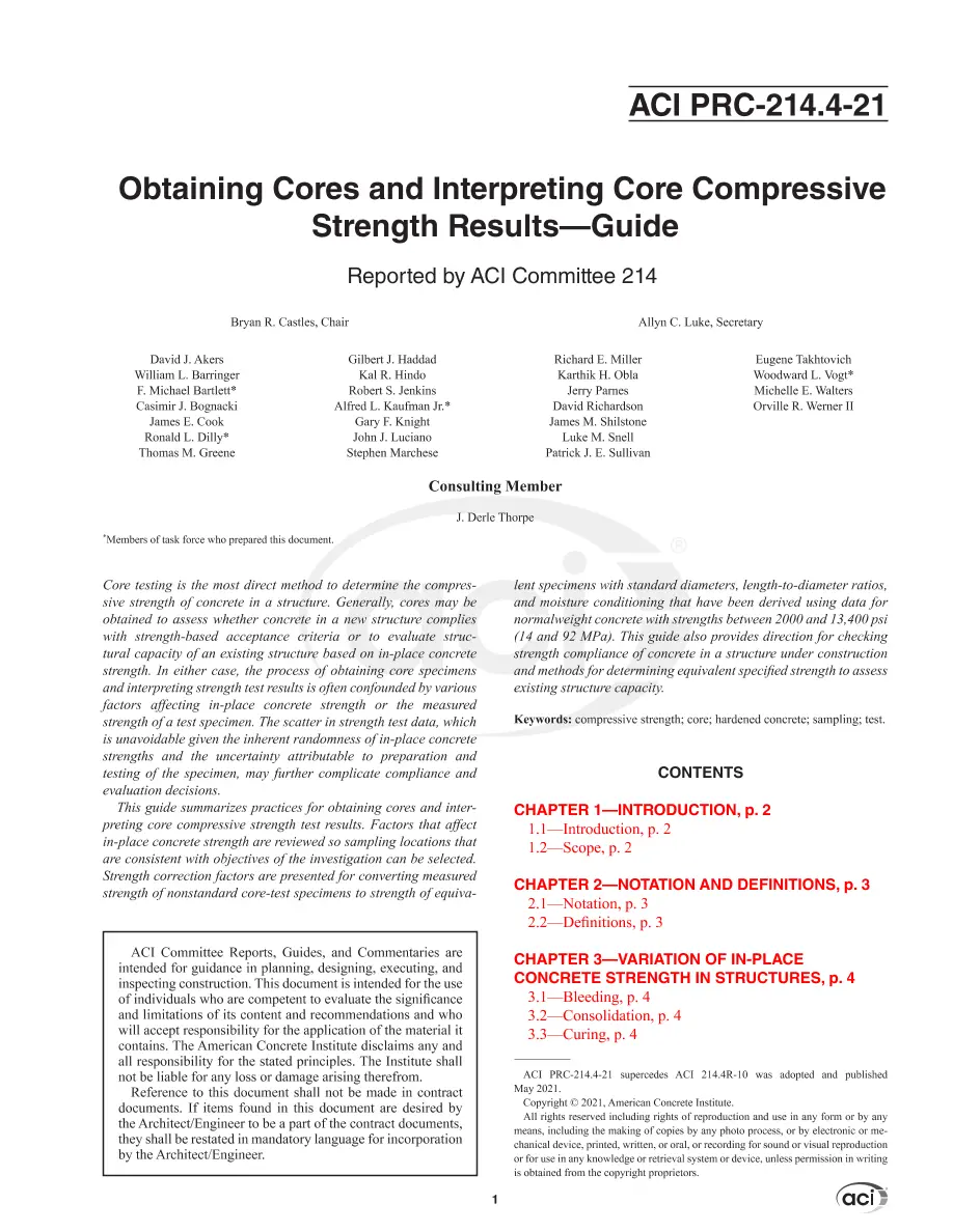 ACI 214.4-21 ACI 214.4-21 pdf