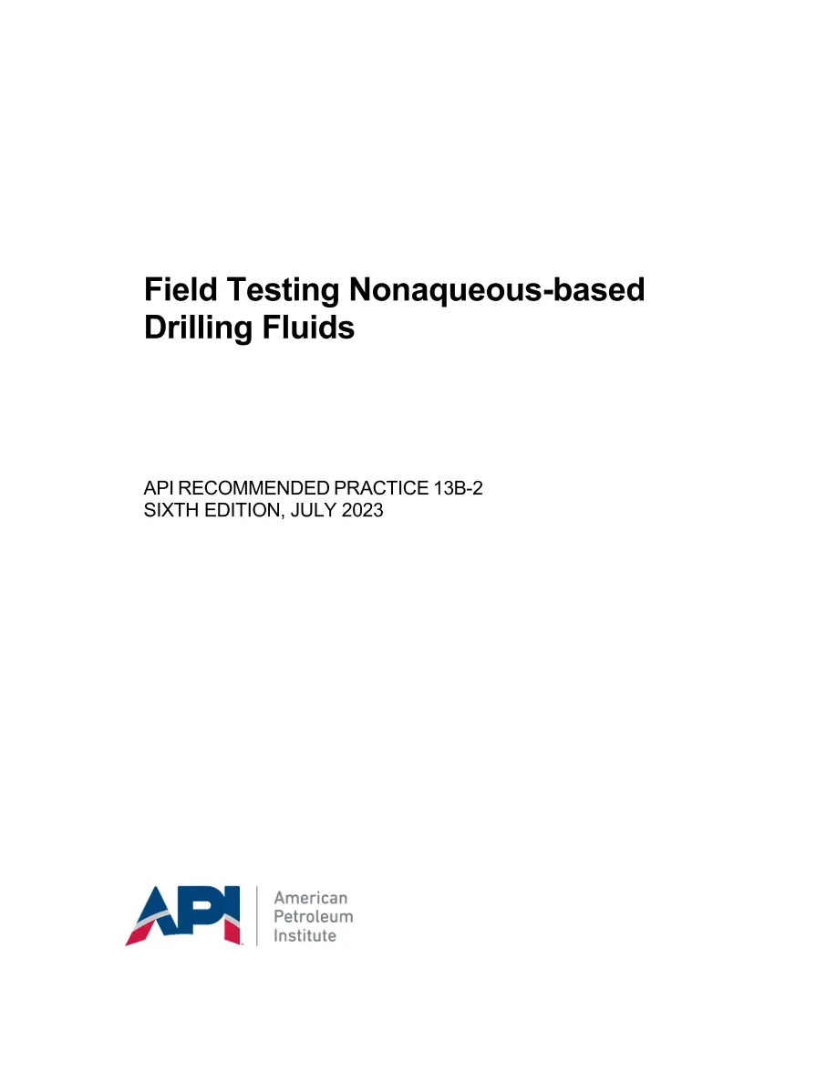 API RP 13B-2 Sixth Edition 2023 pdf