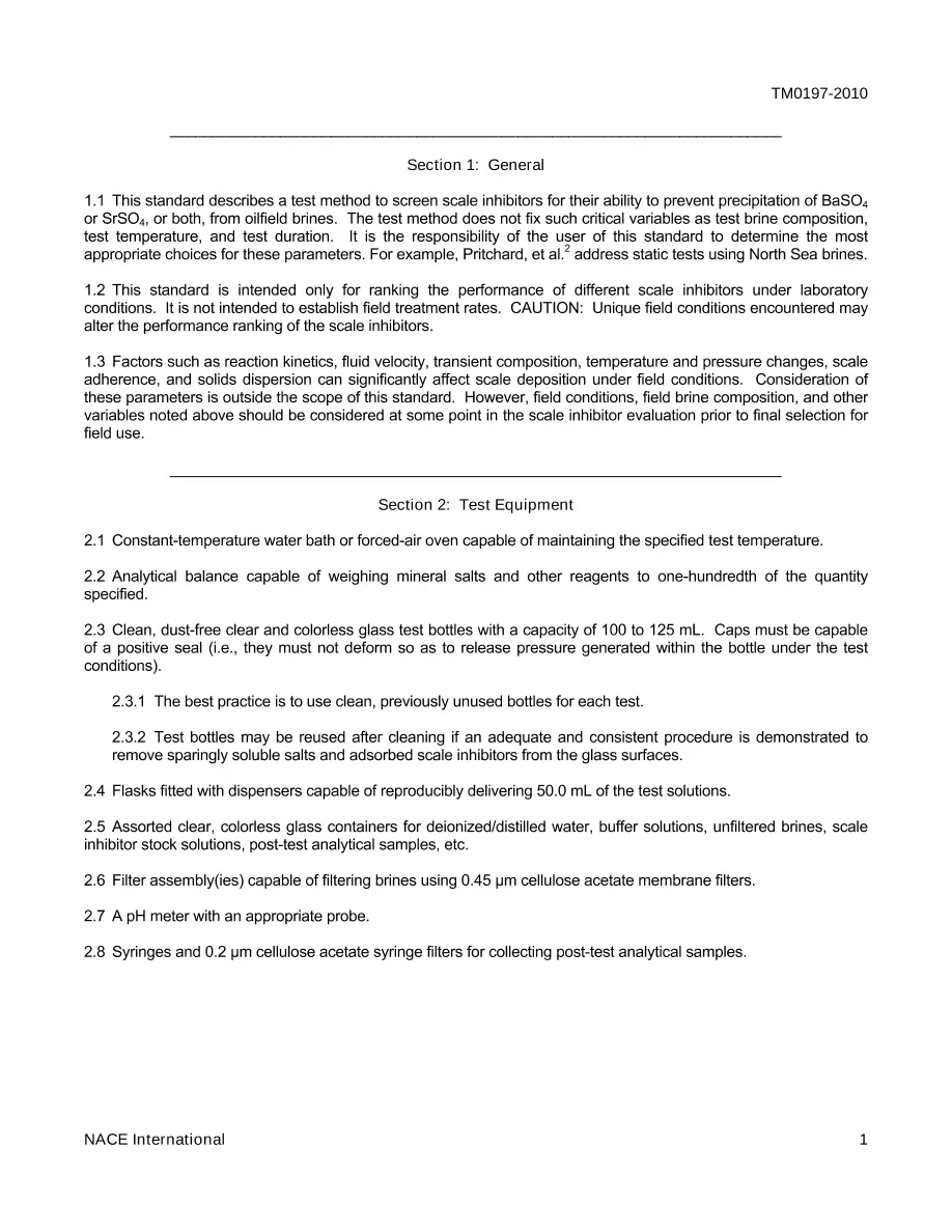NACE TM0197-2010 NACE TM0197-2010 pdf