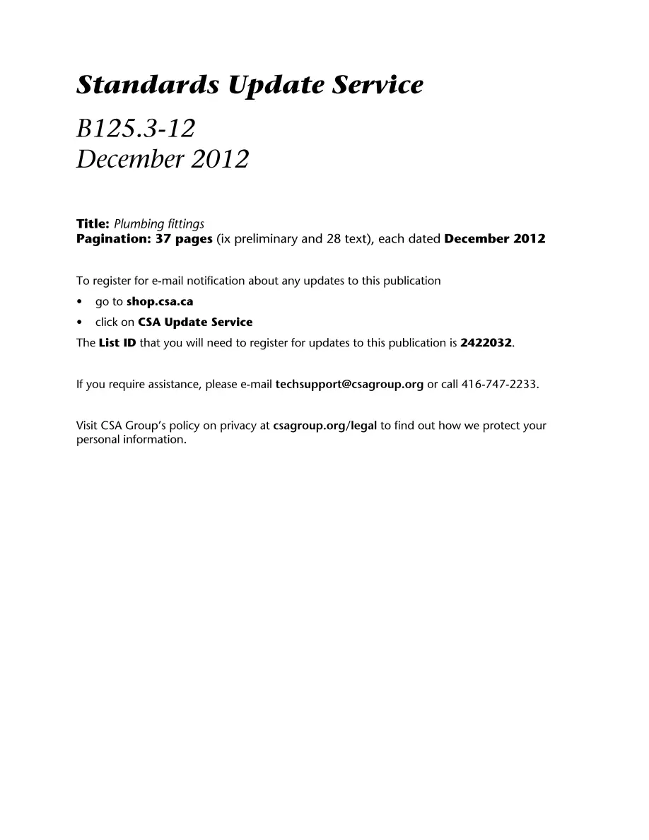 CSA B125.3-12 CSA B125.3-12 pdf