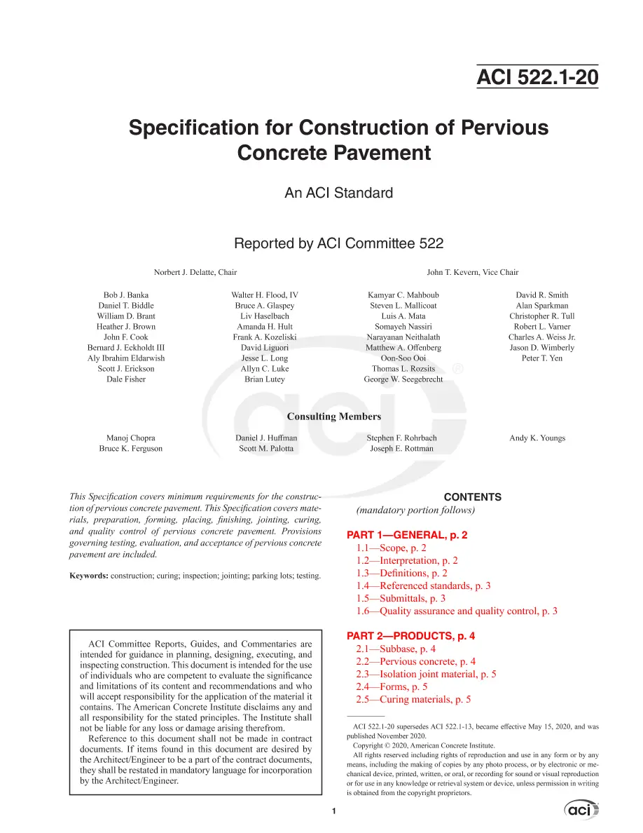 ACI 522.1-20 ACI 522.1-20 pdf