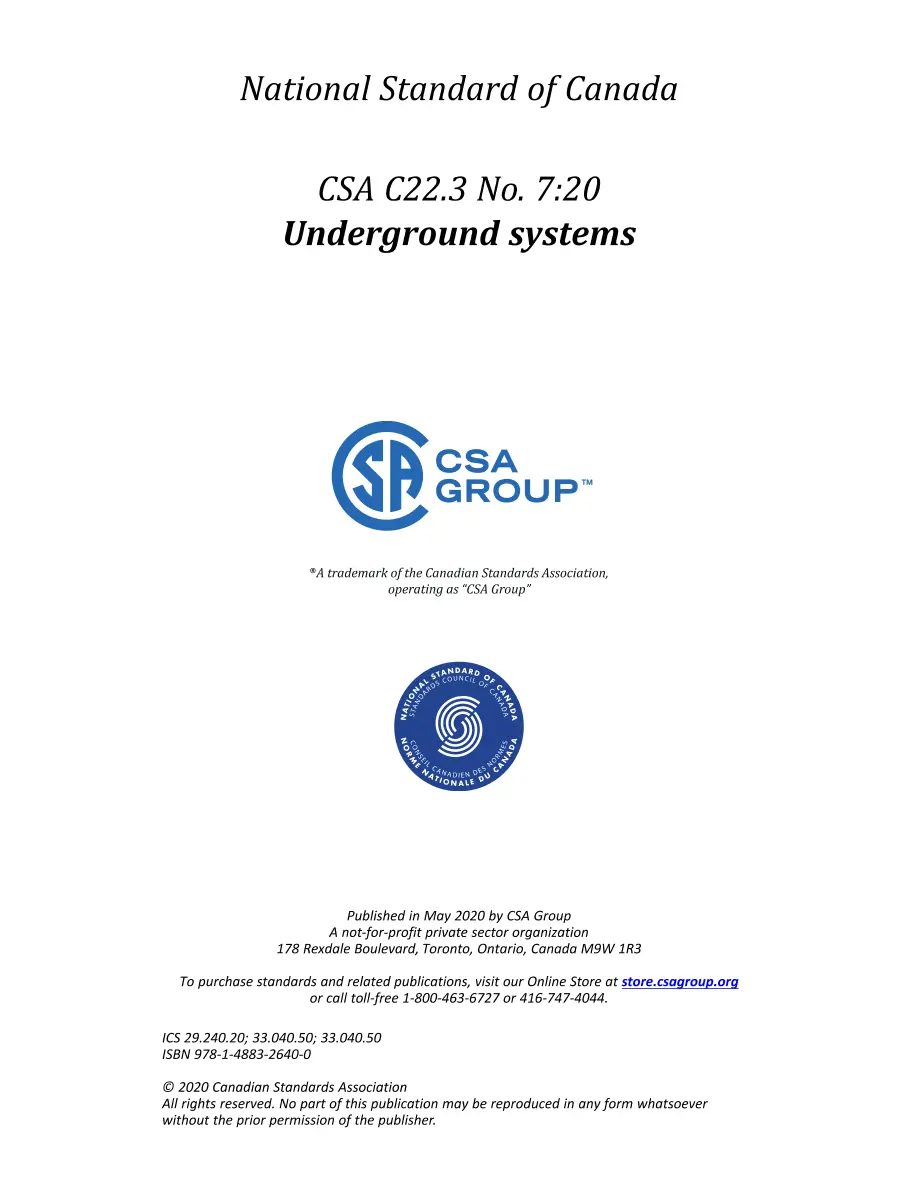CSA C22.3 NO. 7:20 CSA C22.3 NO. 7:20 pdf