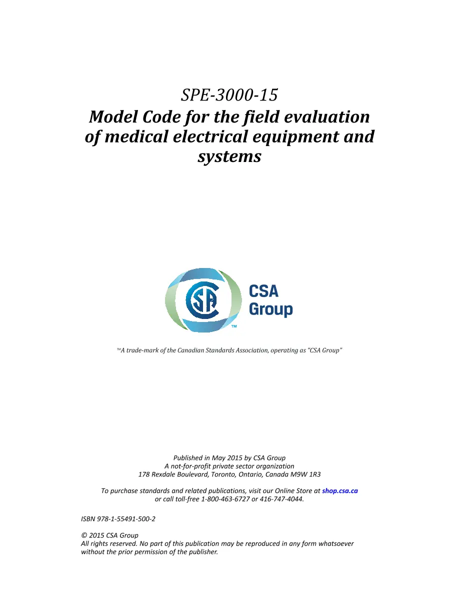 CSA SPE-3000-15 CSA SPE-3000-15 pdf