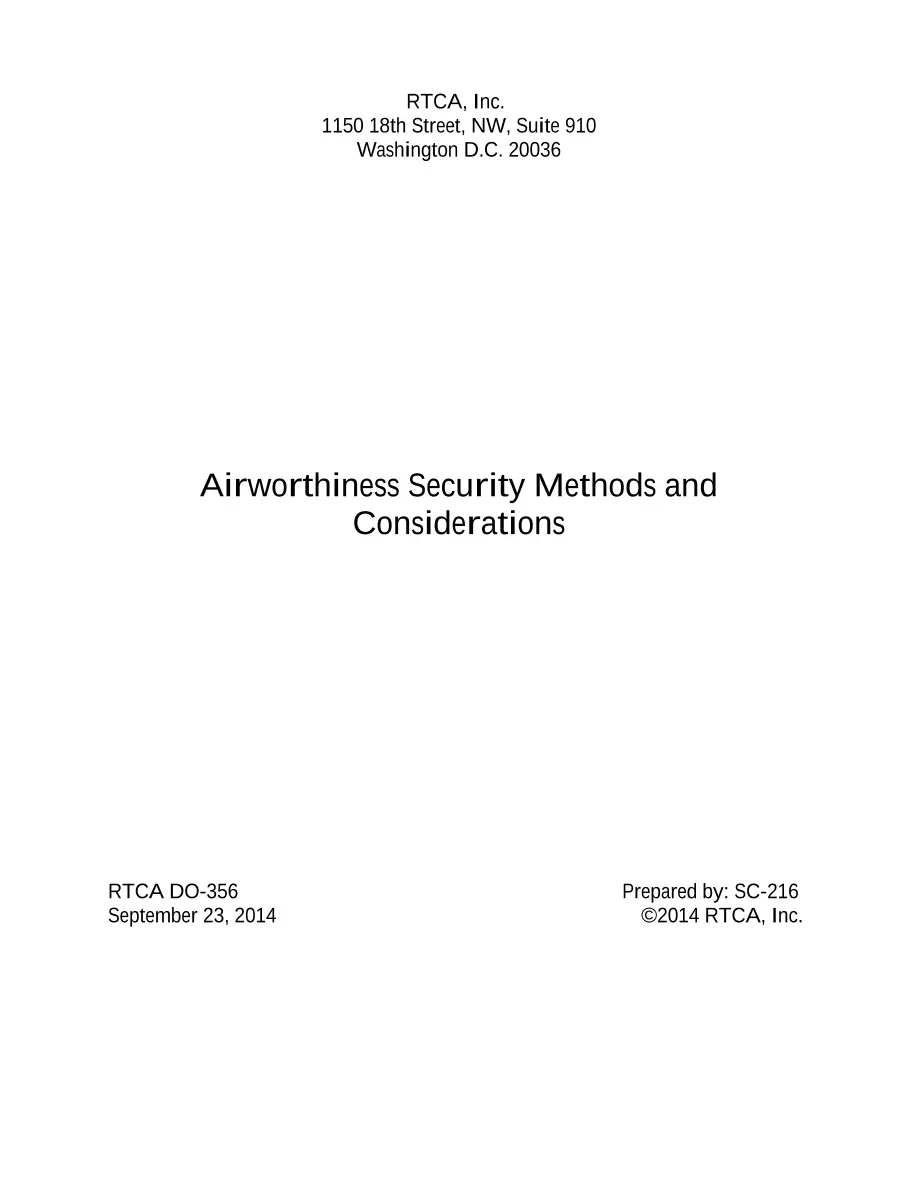 RTCA DO-356 RTCA DO-356 pdf
