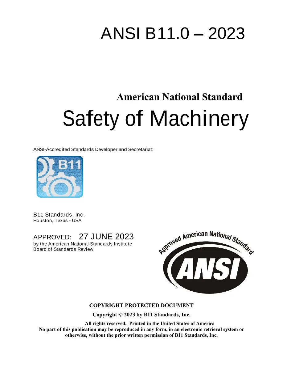 B11 B11.0-2023 B11 B11.0-2023 pdf