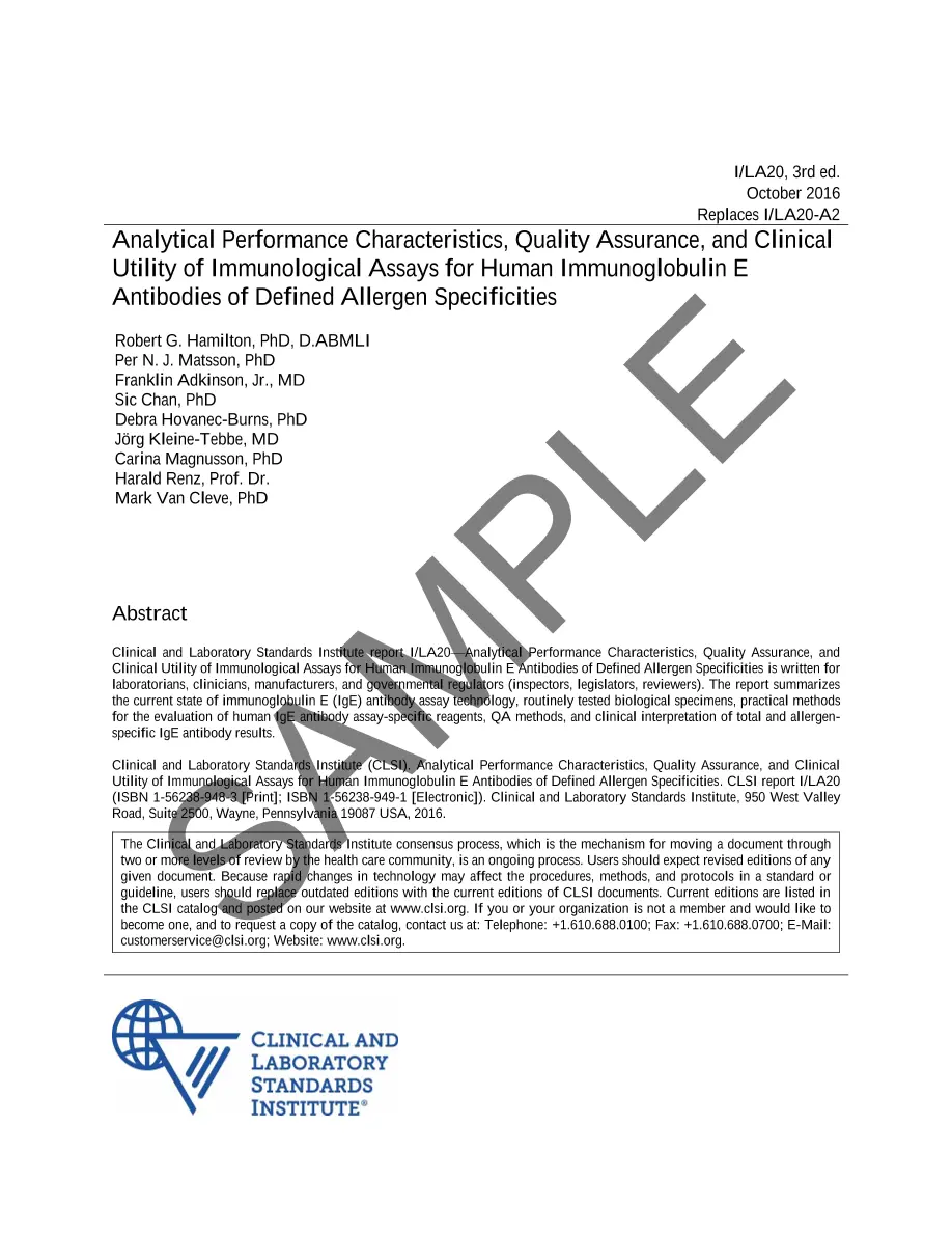 CLSI I/LA20 CLSI I/LA20 pdf