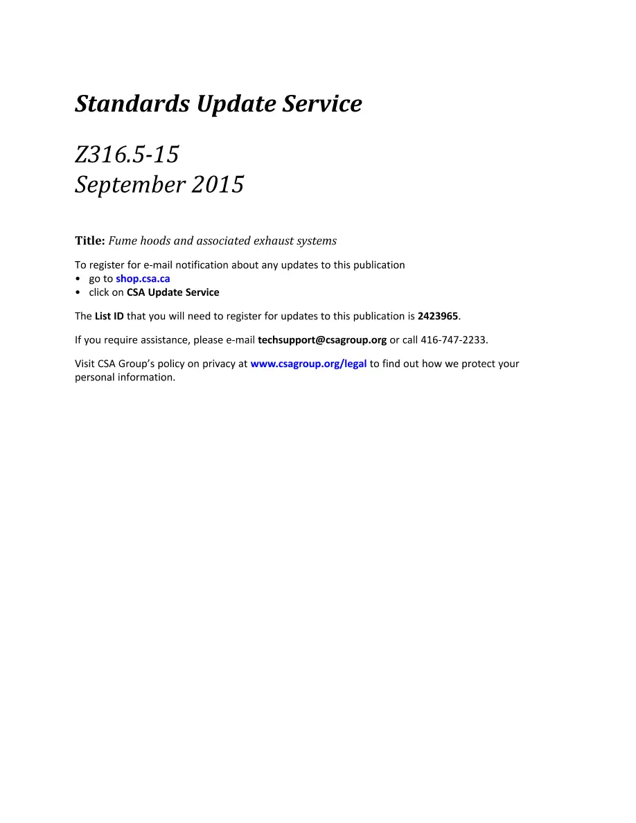 CSA Z316.5-15 CSA Z316.5-15 pdf