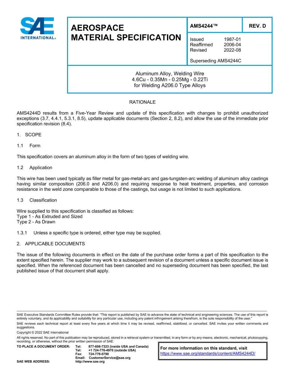 SAE AMS4244D SAE AMS4244D pdf