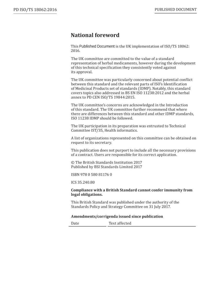 BS PD ISO/TS 18062:2016 BS PD ISO/TS 18062:2016 pdf