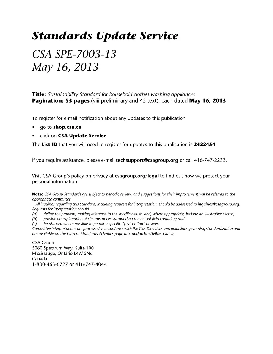 CSA SPE-7003-13 CSA SPE-7003-13 pdf