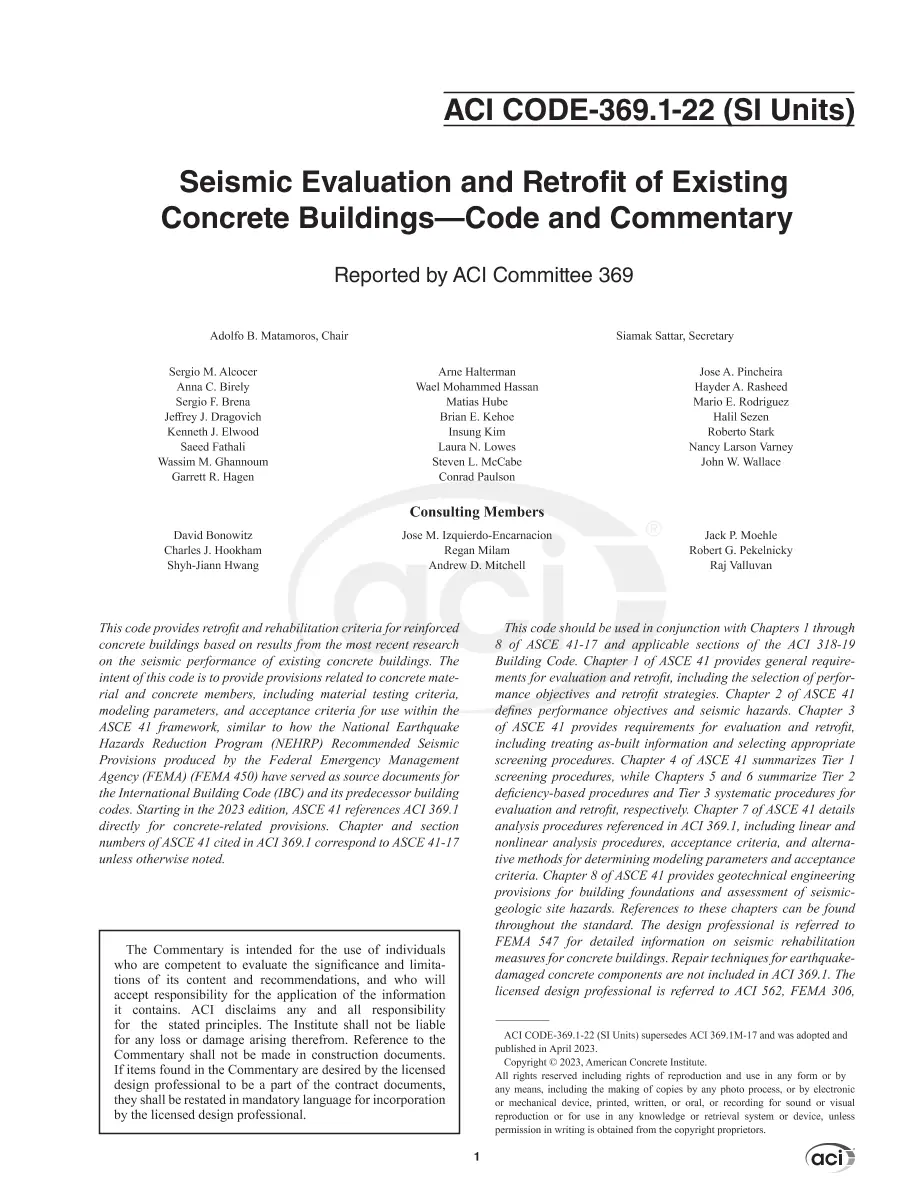 ACI CODE-369.1-22 (SI) pdf