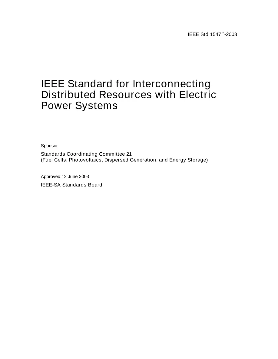 IEEE 1547-2003 IEEE 1547-2003 pdf