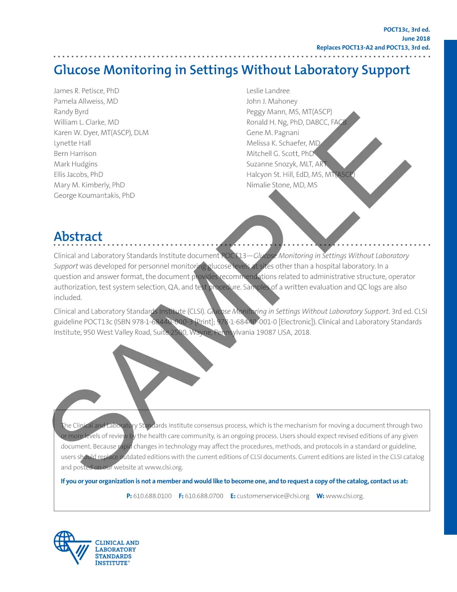 CLSI POCT13c CLSI POCT13c pdf