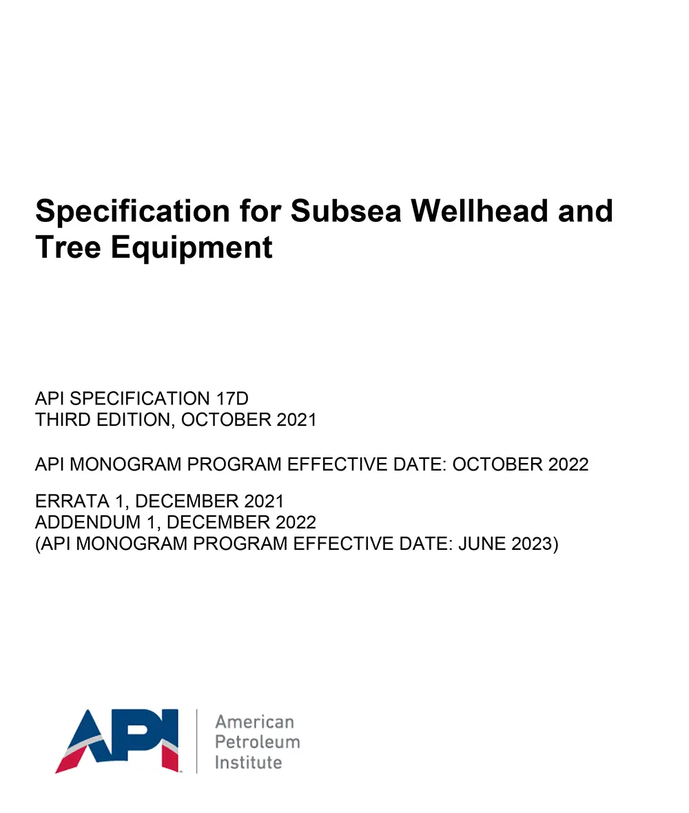 API Specification 17D Third Edition 2021 PDF API Specification 17D Third Edition 2021 PDF