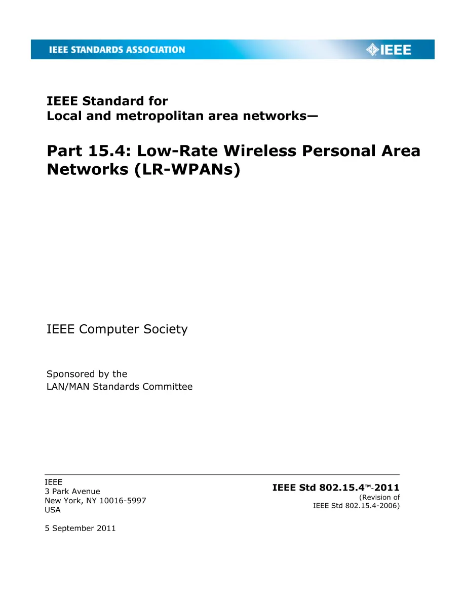 IEEE 802.15.4-2011 IEEE 802.15.4-2011 pdf