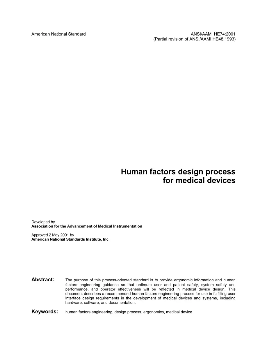 AAMI HE74:2001/(R)2009 AAMI HE74:2001/(R)2009 pdf