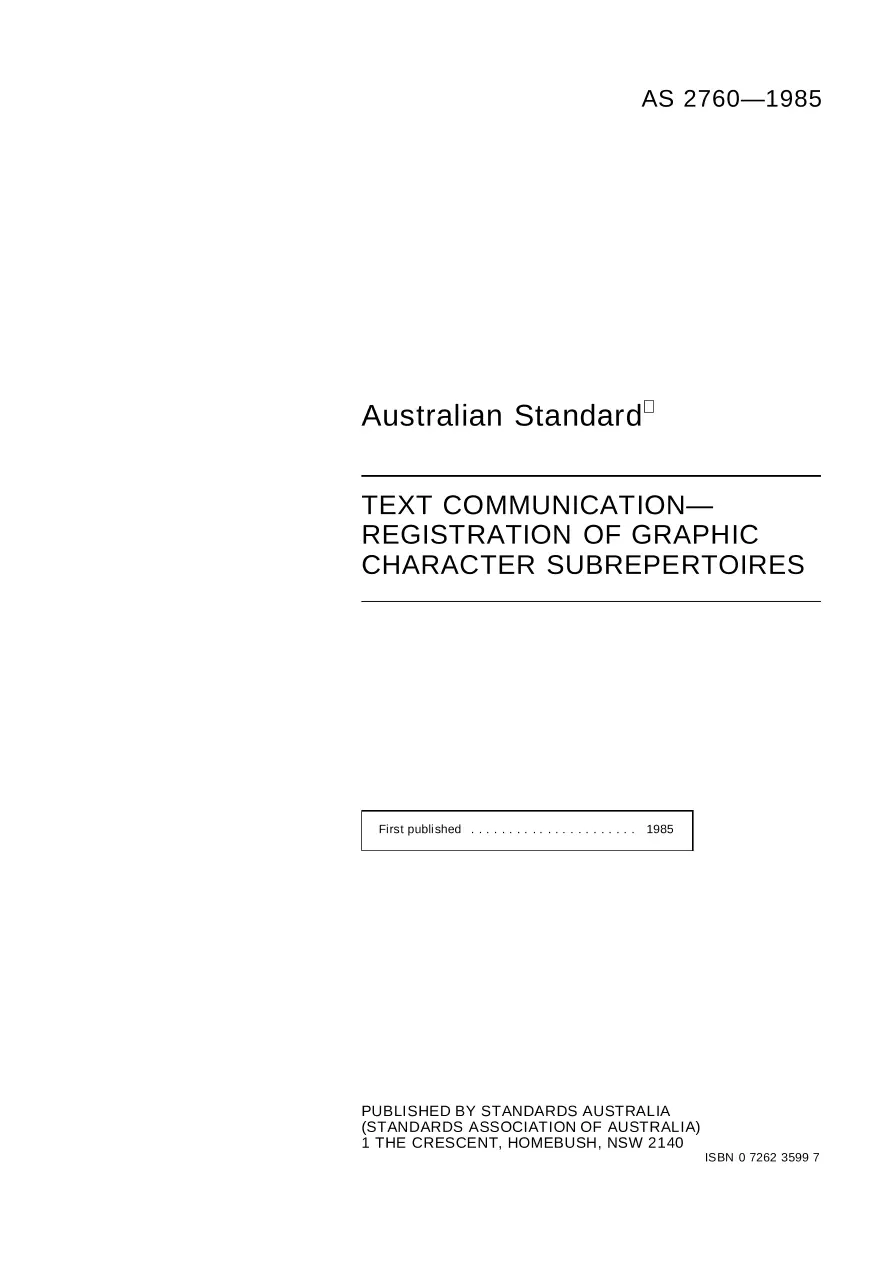 AS 2760-1985 AS 2760-1985 pdf