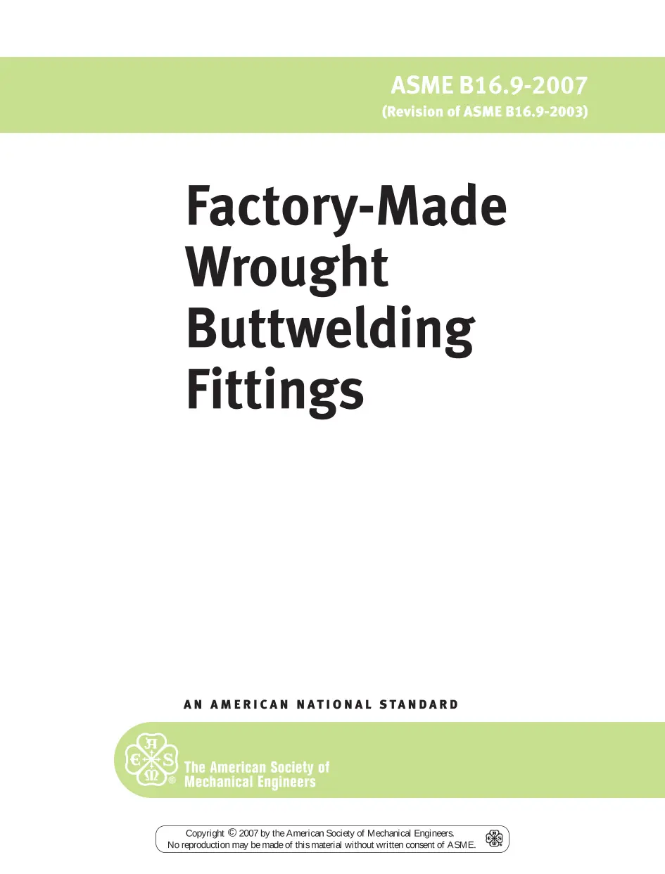 ASME B16.9-2007 ASME B16.9-2007 pdf