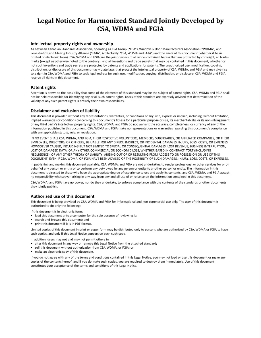 CSA AAMA/WDMA/CSA 101/I.S.2/A440:22 CSA AAMA/WDMA/CSA 101/I.S.2/A440:22 pdf