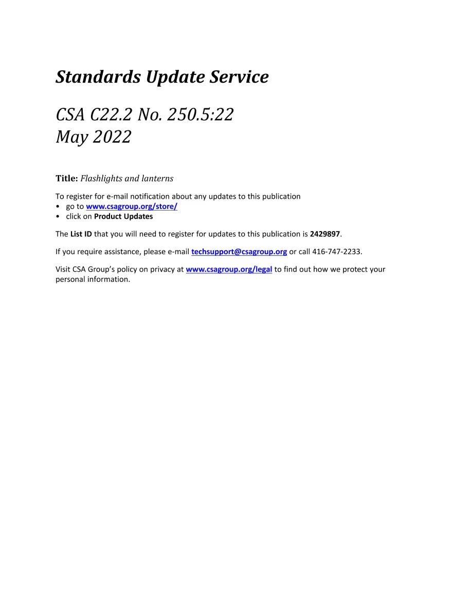 CSA C22.2 NO. 250.5:22 pdf