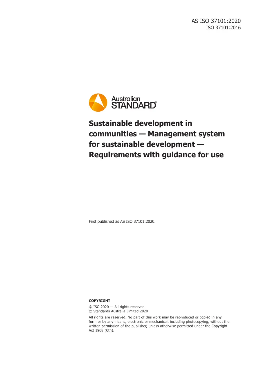 AS ISO 37101:2020 AS ISO 37101:2020 pdf