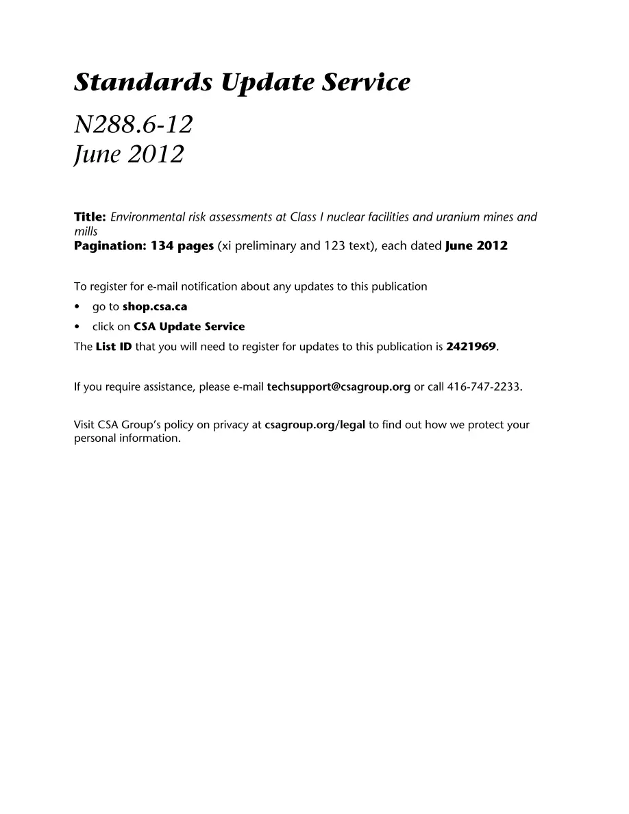 CSA N288.6-12 (R2017) CSA N288.6-12 (R2017) pdf