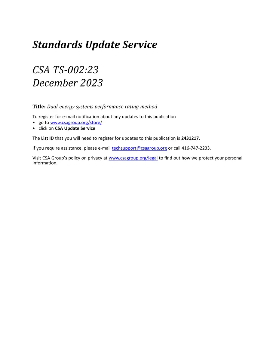 CSA TS-002:23 CSA TS-002:23 pdf