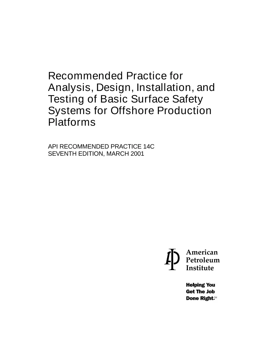 API RP 14C (R2007) API RP 14C (R2007) pdf