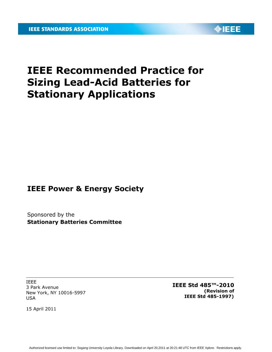 IEEE 485-2010 IEEE 485-2010 pdf