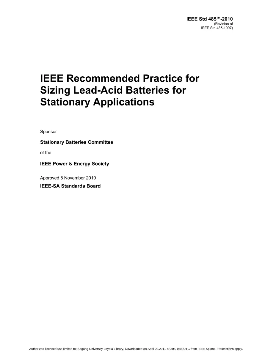 IEEE 485-2010 IEEE 485-2010 pdf