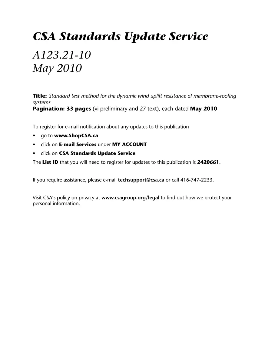 CSA A123.21-10 pdf