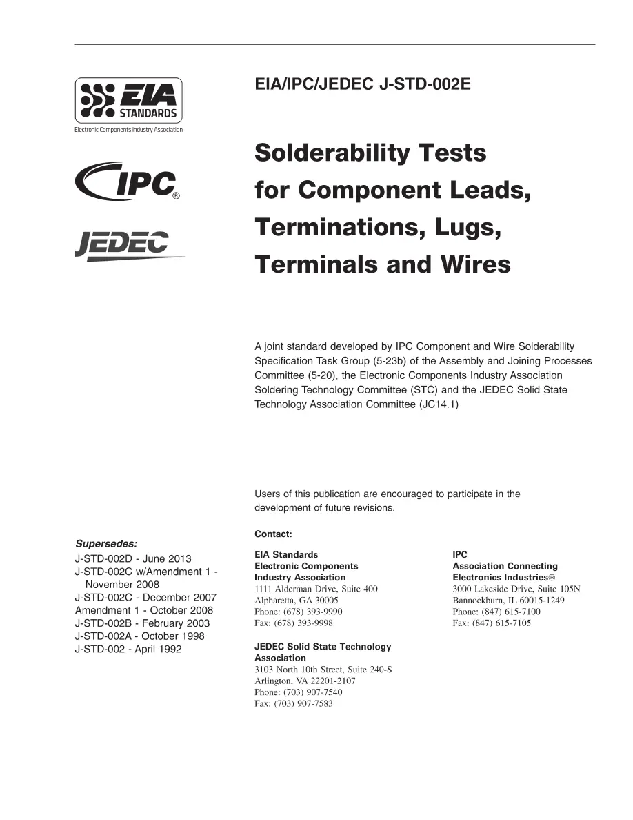 IPC J-STD-002E IPC J-STD-002E pdf
