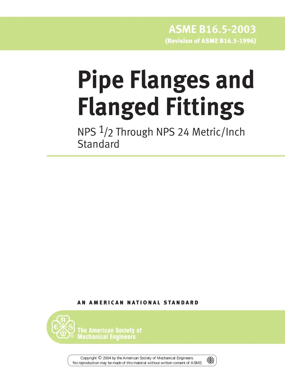 ASME B16.5-2003 ASME B16.5-2003 pdf
