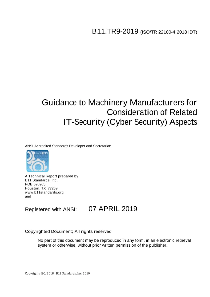 B11 B11.TR9-2019 B11 B11.TR9-2019 pdf