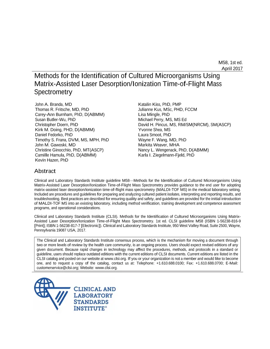 CLSI M58-ED1 CLSI M58-ED1 pdf